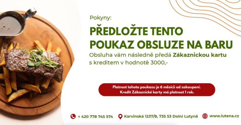 Dárkové poukazy - Druh dárkového poukazu: Poukaz na Zákaznickou kartu v hodnotě 3000,- Kč